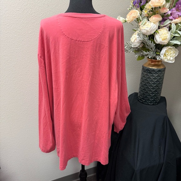 Tommy Bahama 2X Coral Pima Cotton Long Sleeve Pocket Tee Shirt Relaxed Fit - Picture 4 of 8